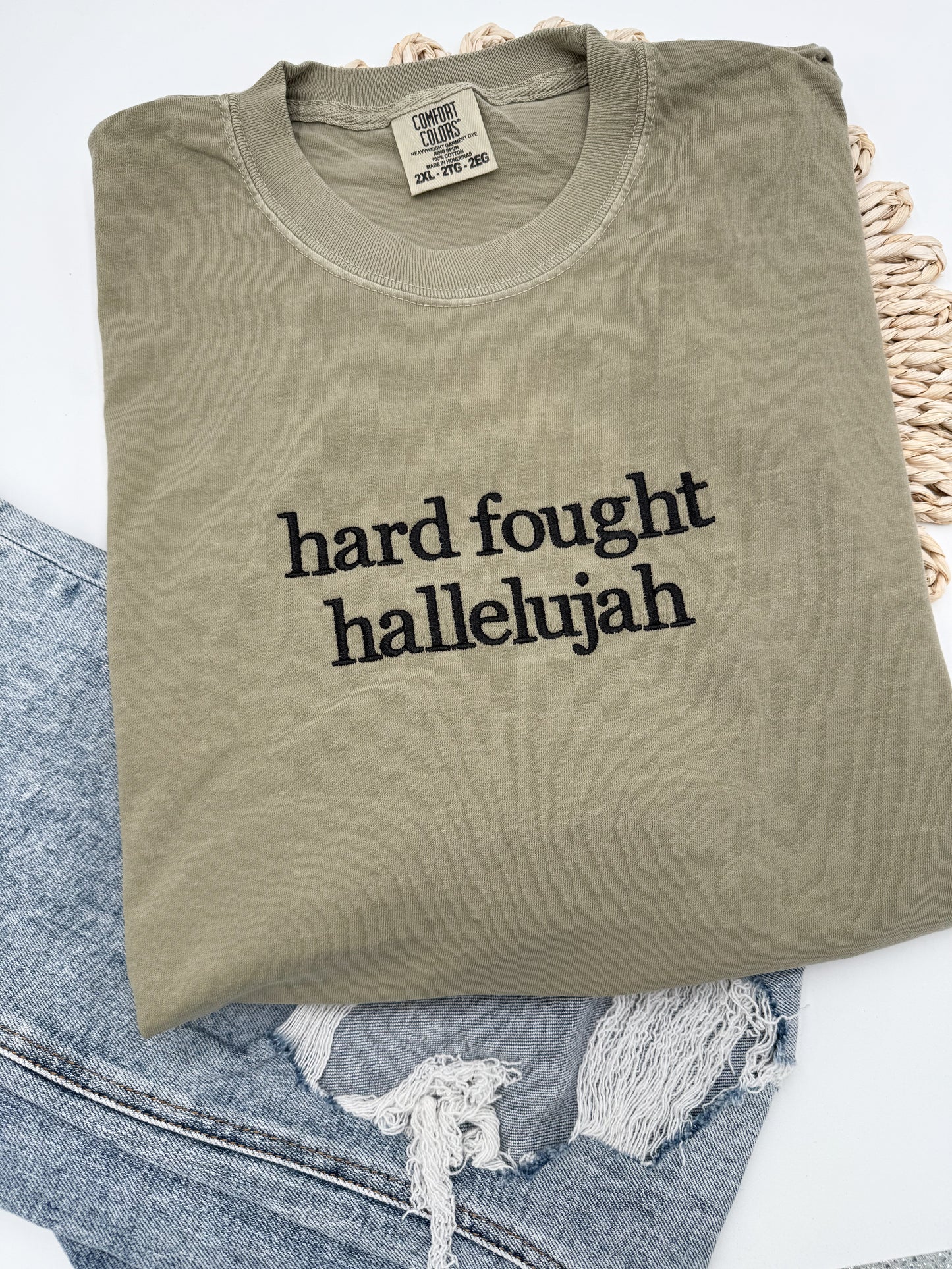 Custom Embroidered Saying/Name Comfort Colors Tee
