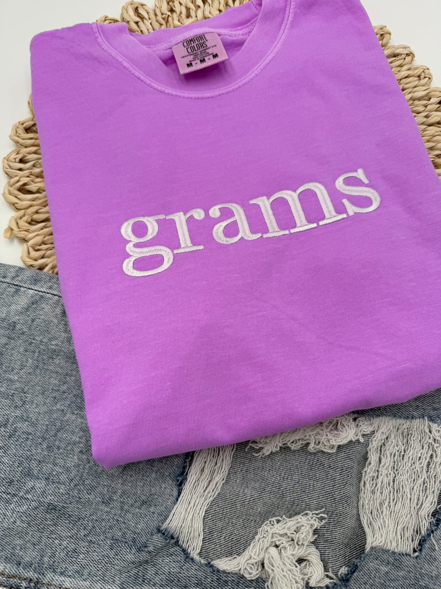 Custom Embroidered Saying/Name Comfort Colors Tee