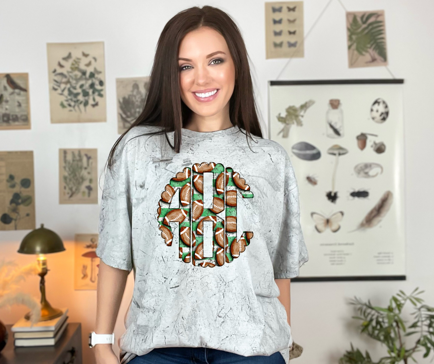 Football Monogram tee