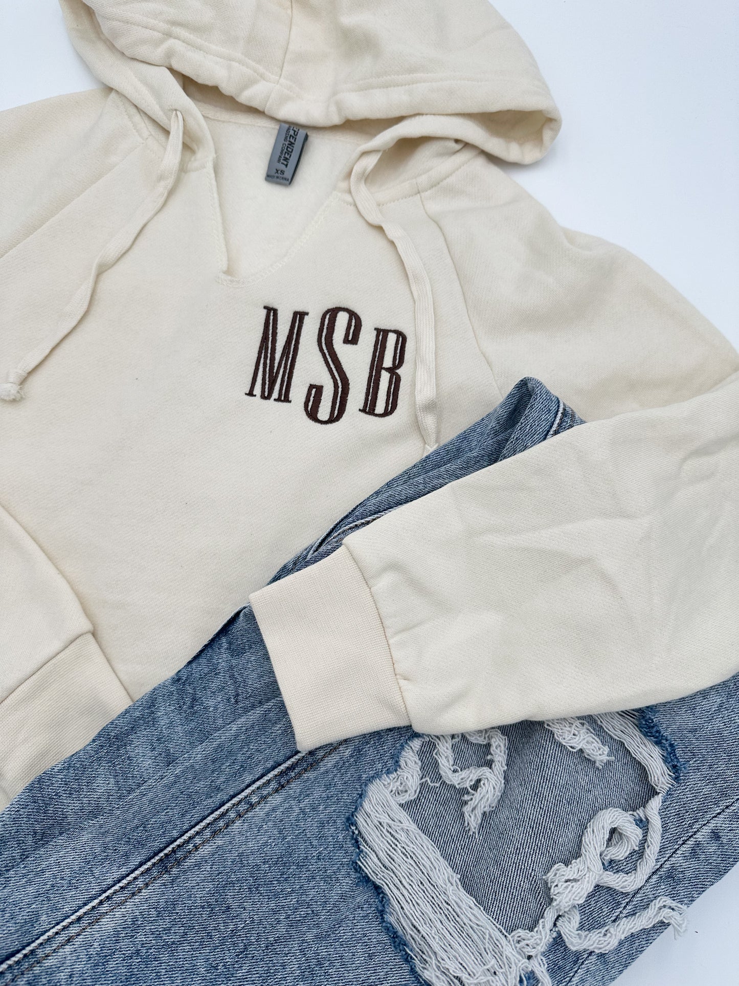 Women's V Neck Hoodie with Monogram
