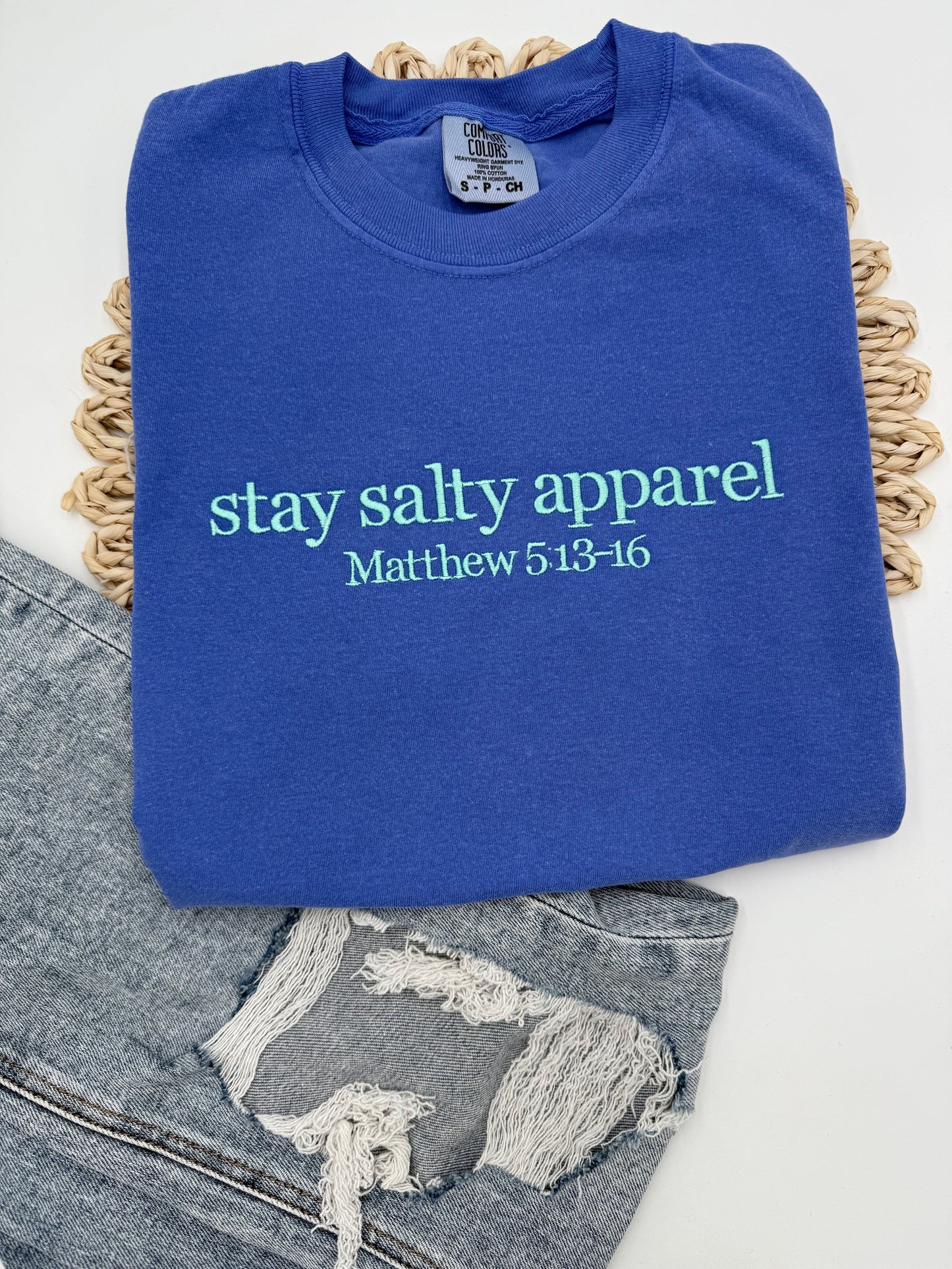 Custom Embroidered Saying/Name Comfort Colors Tee