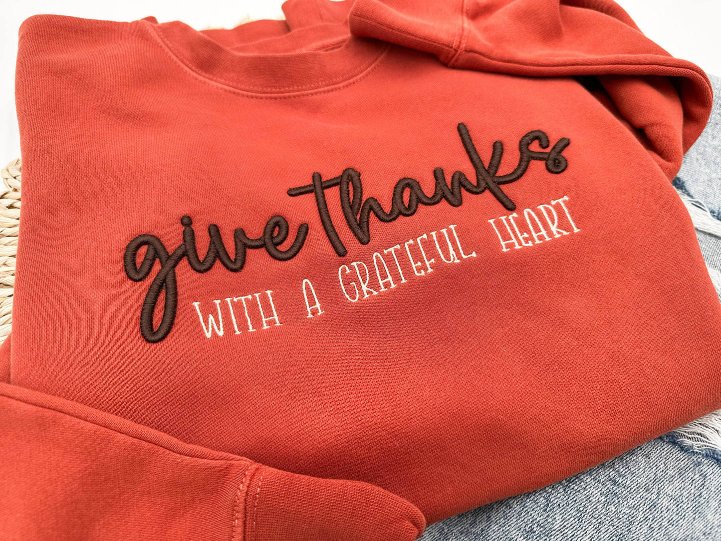 Give Thanks with a grateful heart- Comes in short sleeve tee, long sleeve tee, or sweatshirt