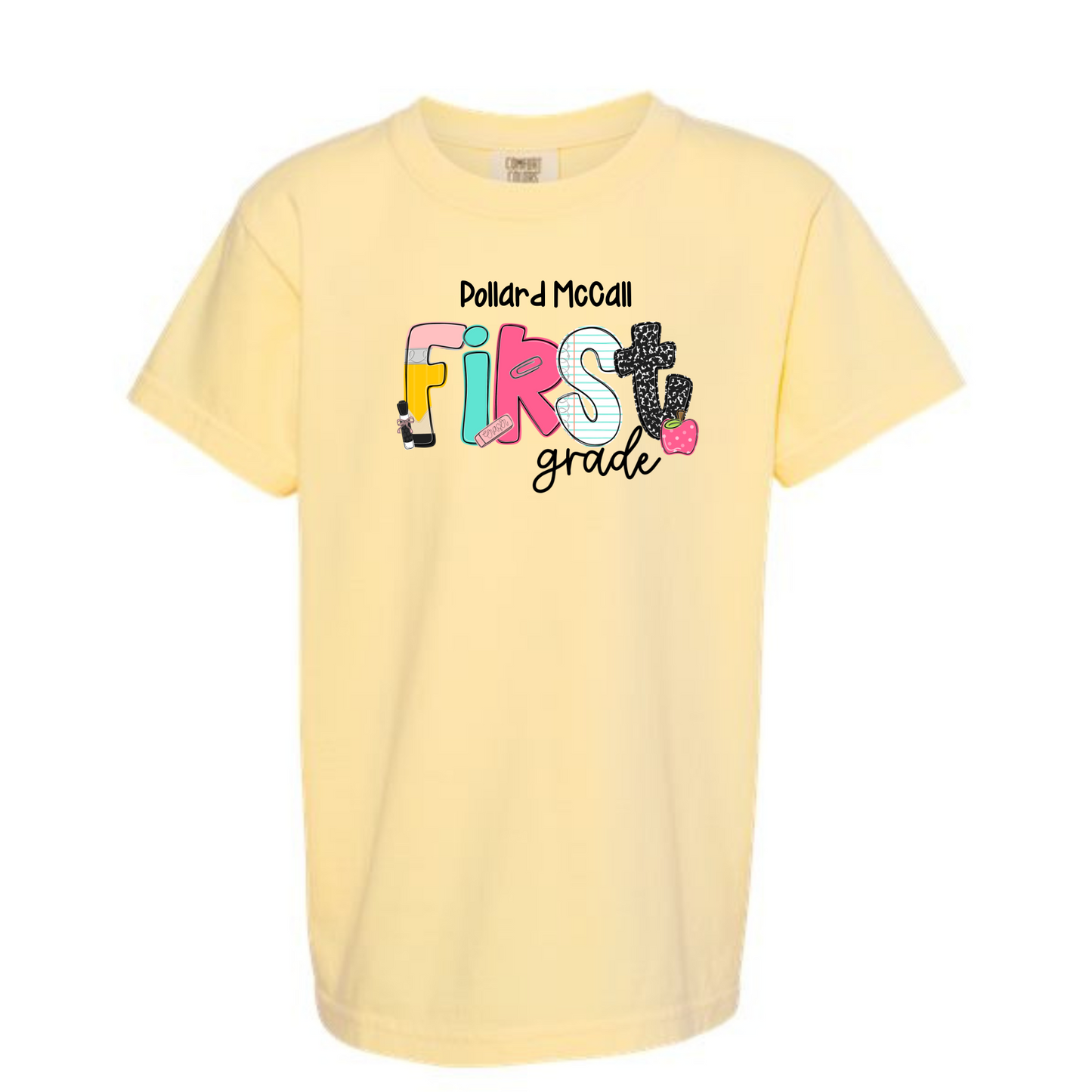 School Letters Grade Tee Personalized Pollard McCall