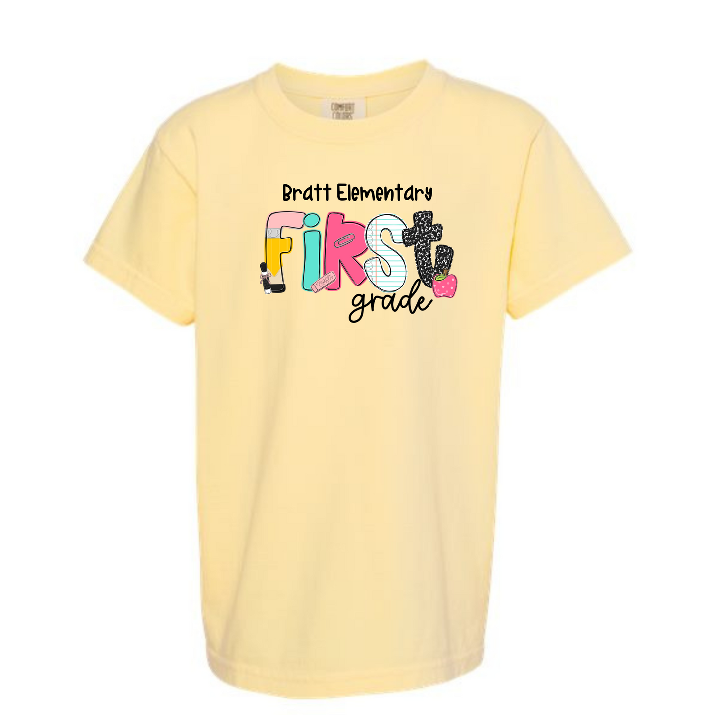 School Letters Grade Tee Personalized Bratt Elementary