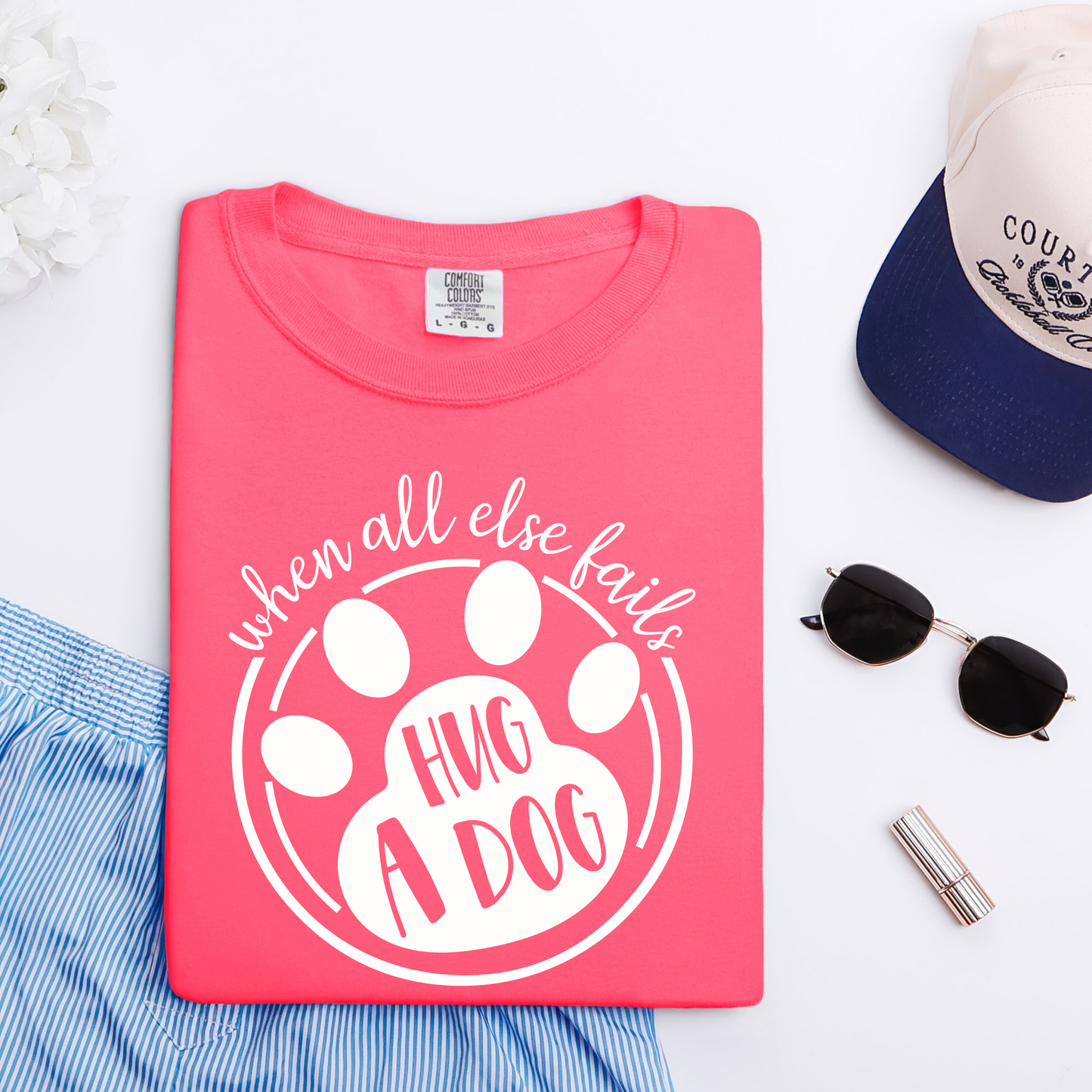 When all else fails, Hug a dog Comfort Colors Tee