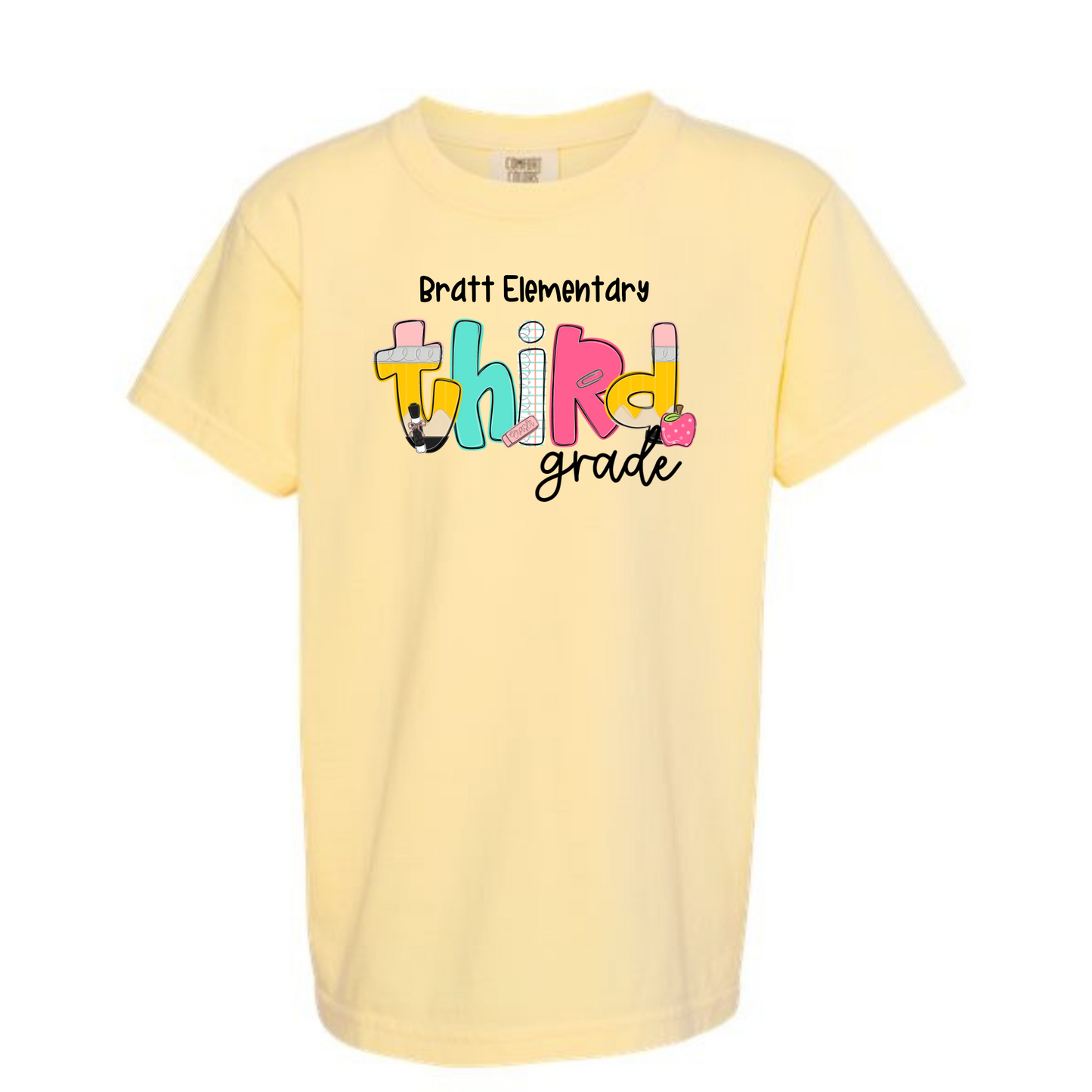 School Letters Grade Tee Personalized Bratt Elementary