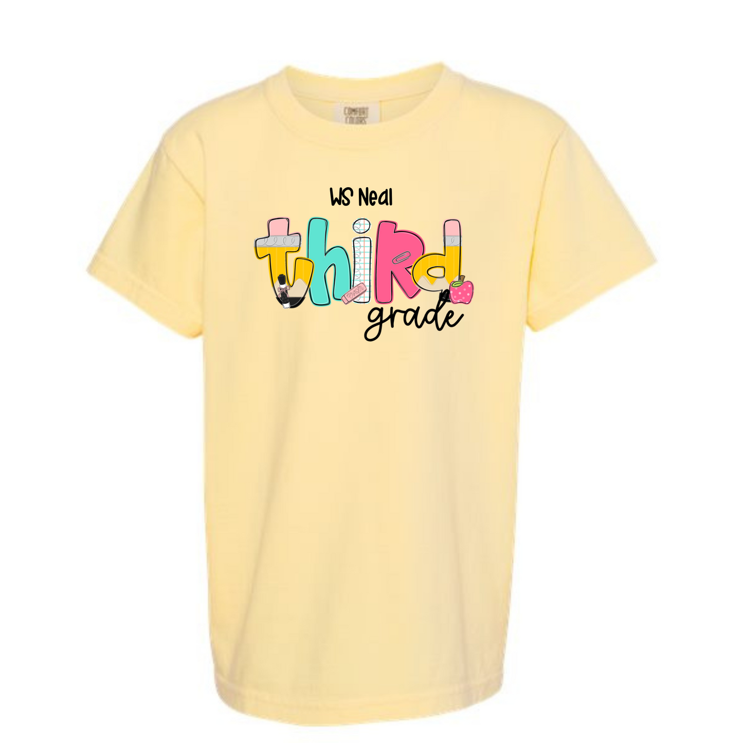 School Letters Grade Tee Personalized WS Neal
