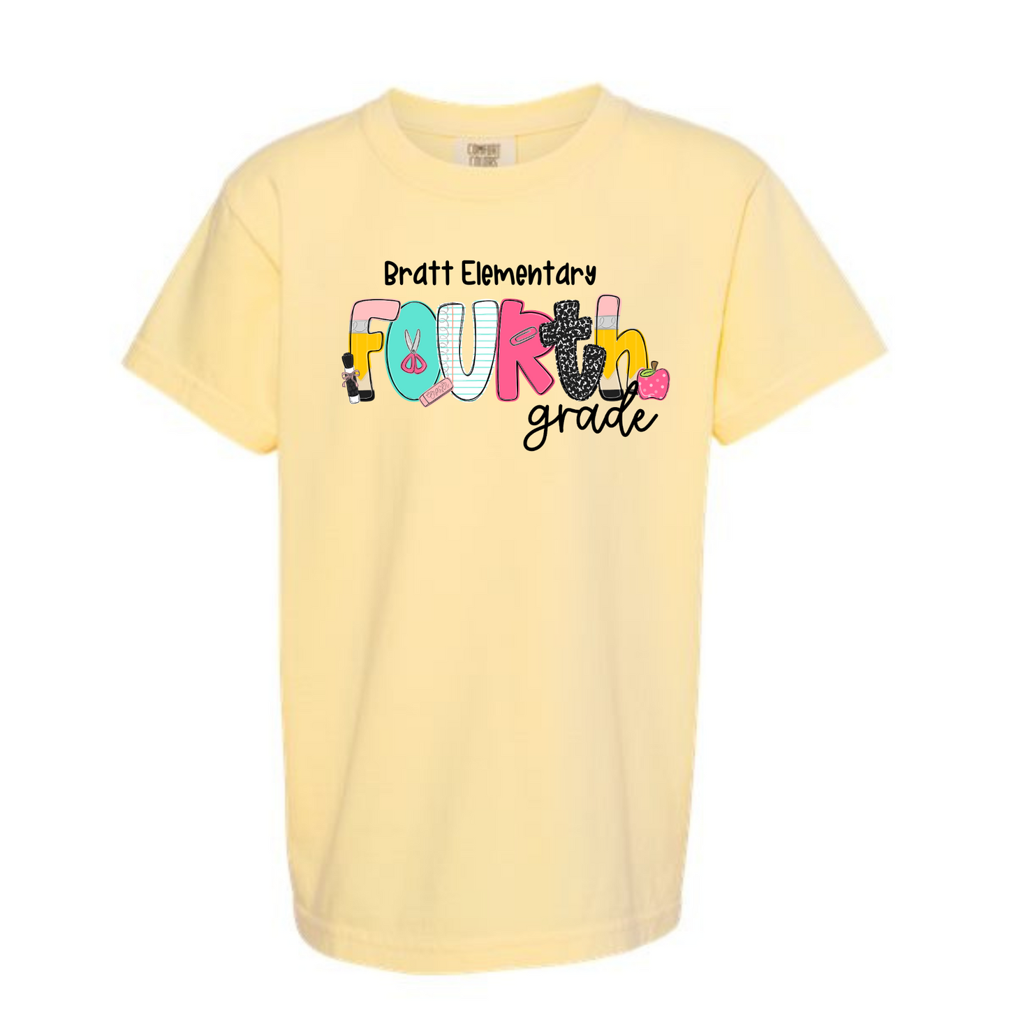 School Letters Grade Tee Personalized Bratt Elementary