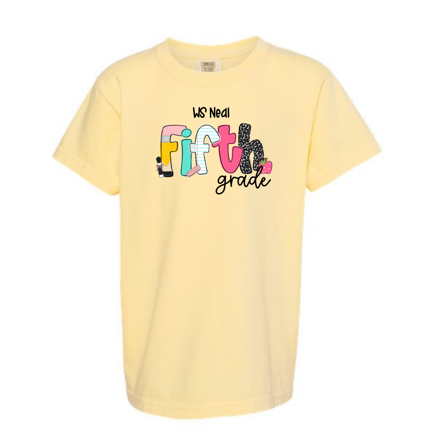 School Letters Grade Tee Personalized WS Neal