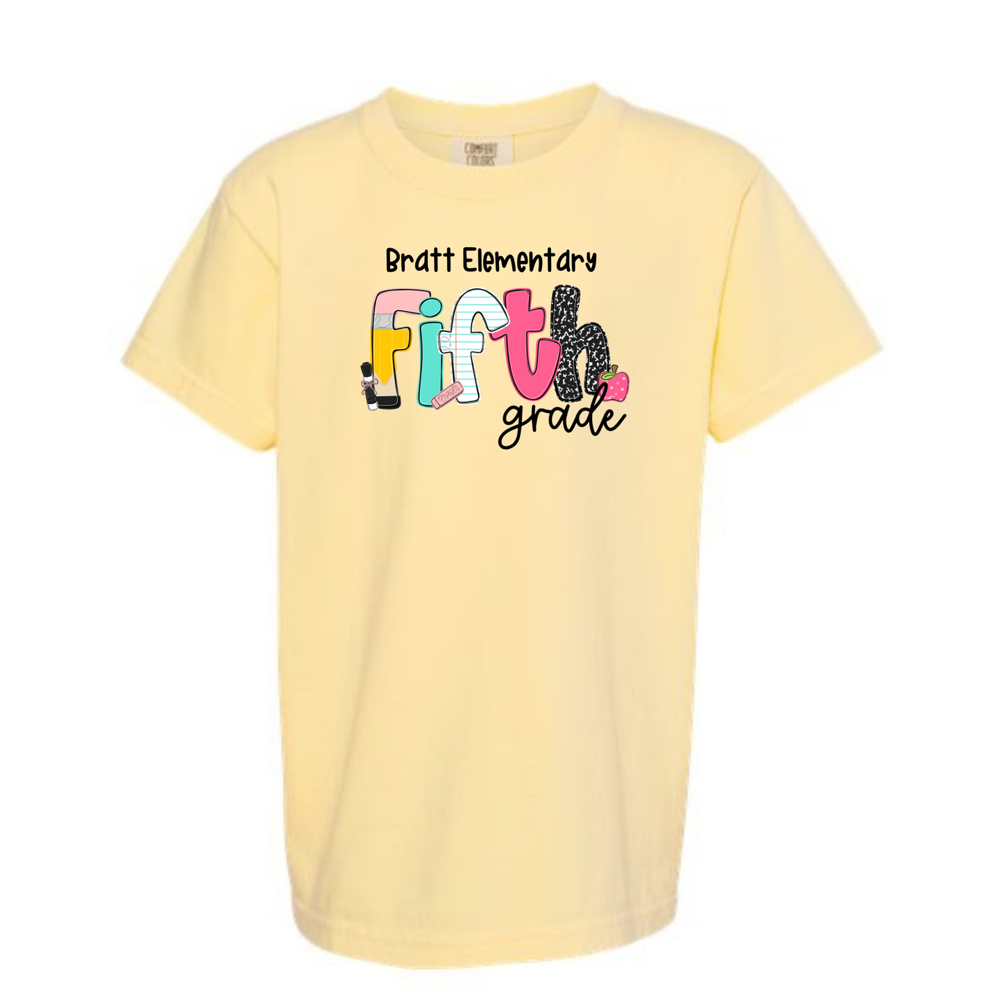 School Letters Grade Tee Personalized Bratt Elementary