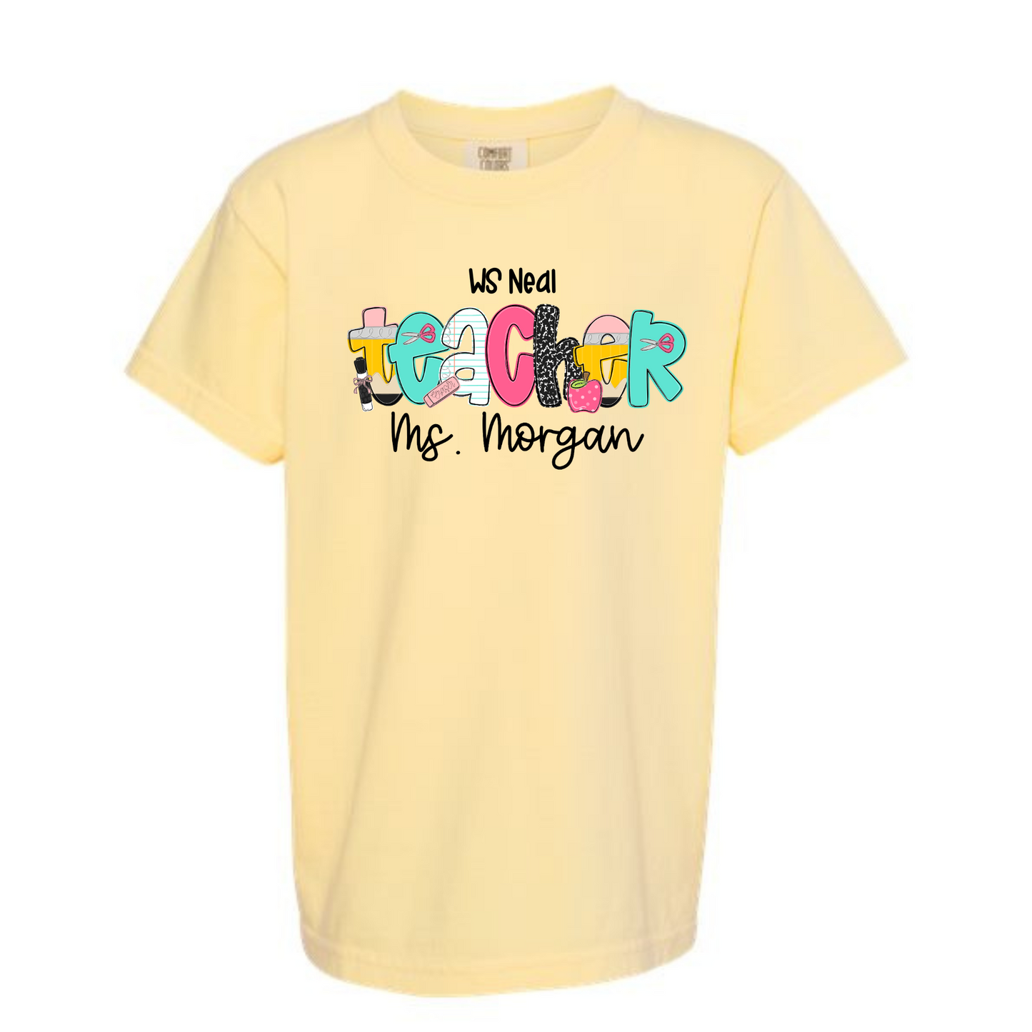 School Letters Grade Tee Personalized WS Neal