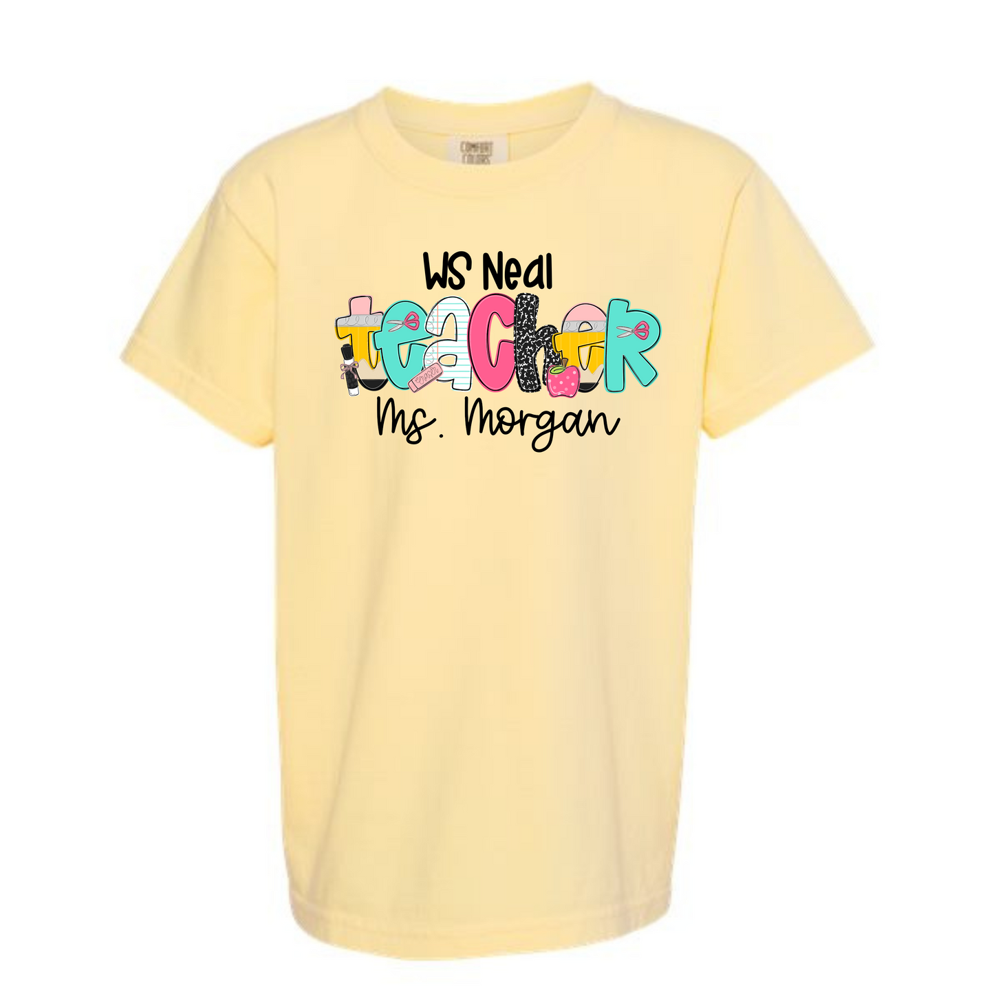 School letters Grade Tee Personalized WS NEAL