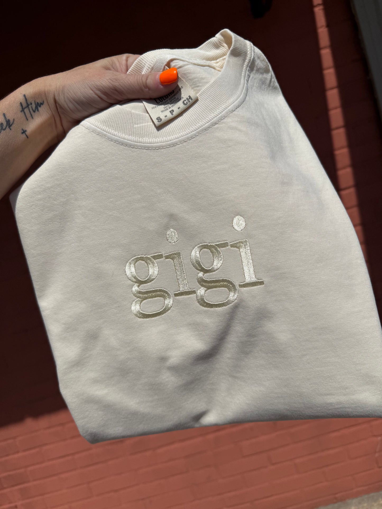 Custom Embroidered Saying/Name Comfort Colors Tee