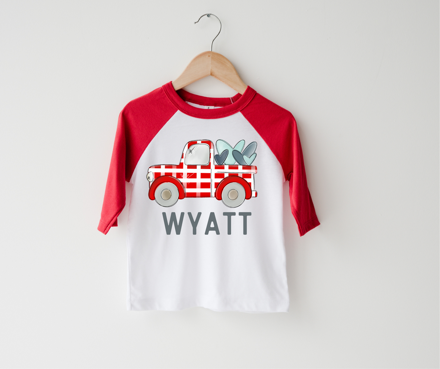 Plaid Truck with hearts