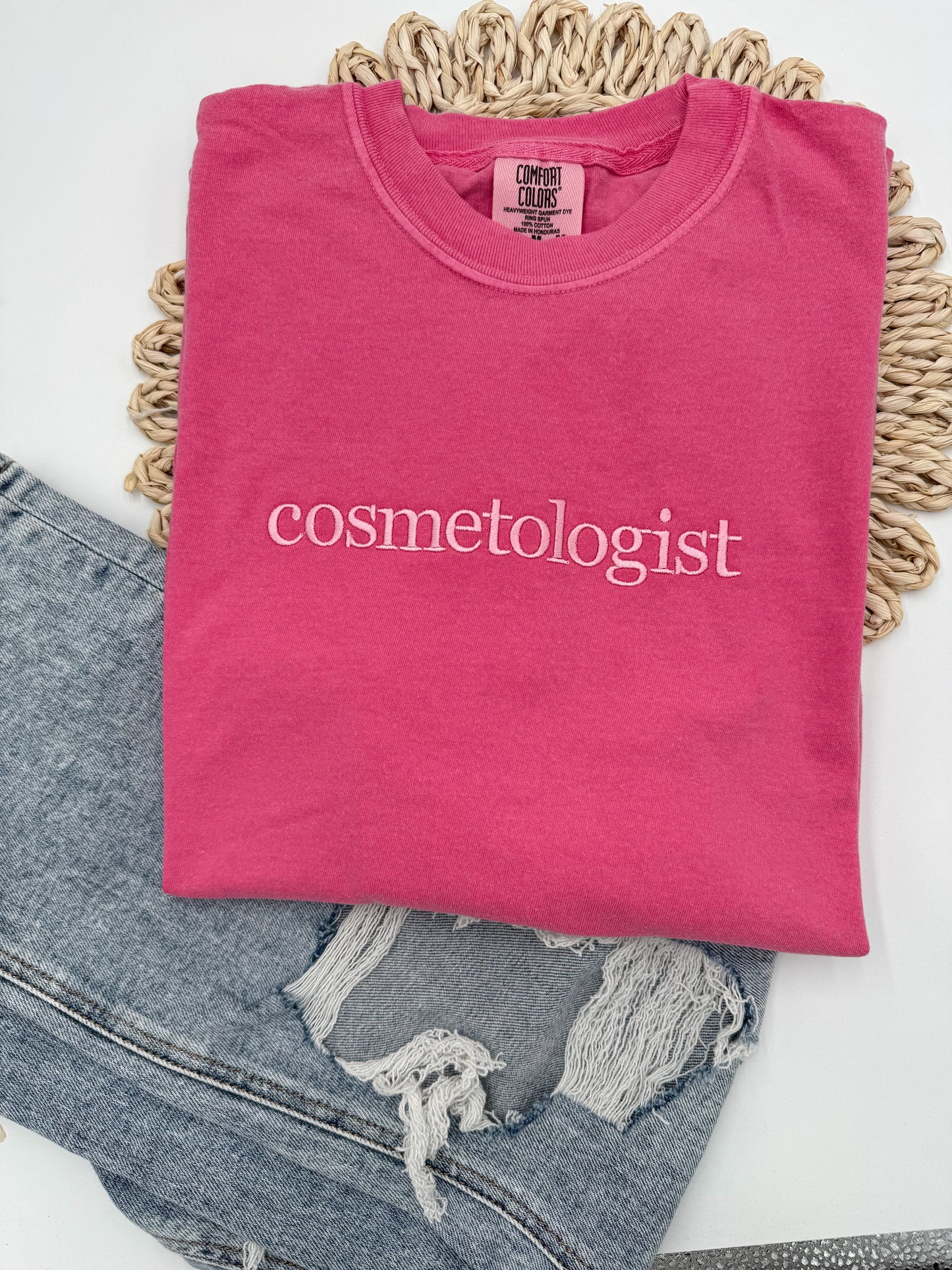 Custom Embroidered Saying/Name Comfort Colors Tee