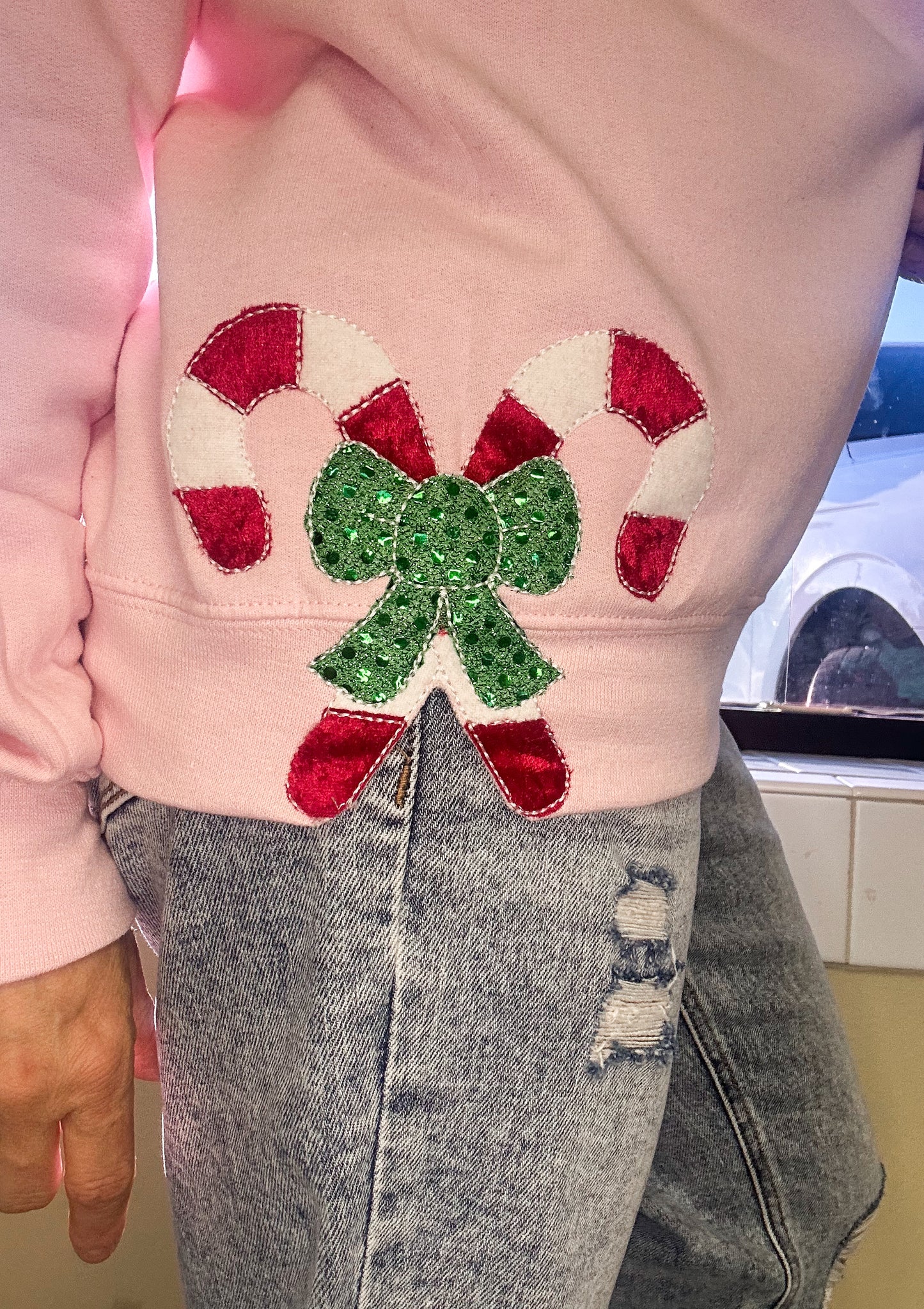 Merry Christmas with Candy Cane side slits