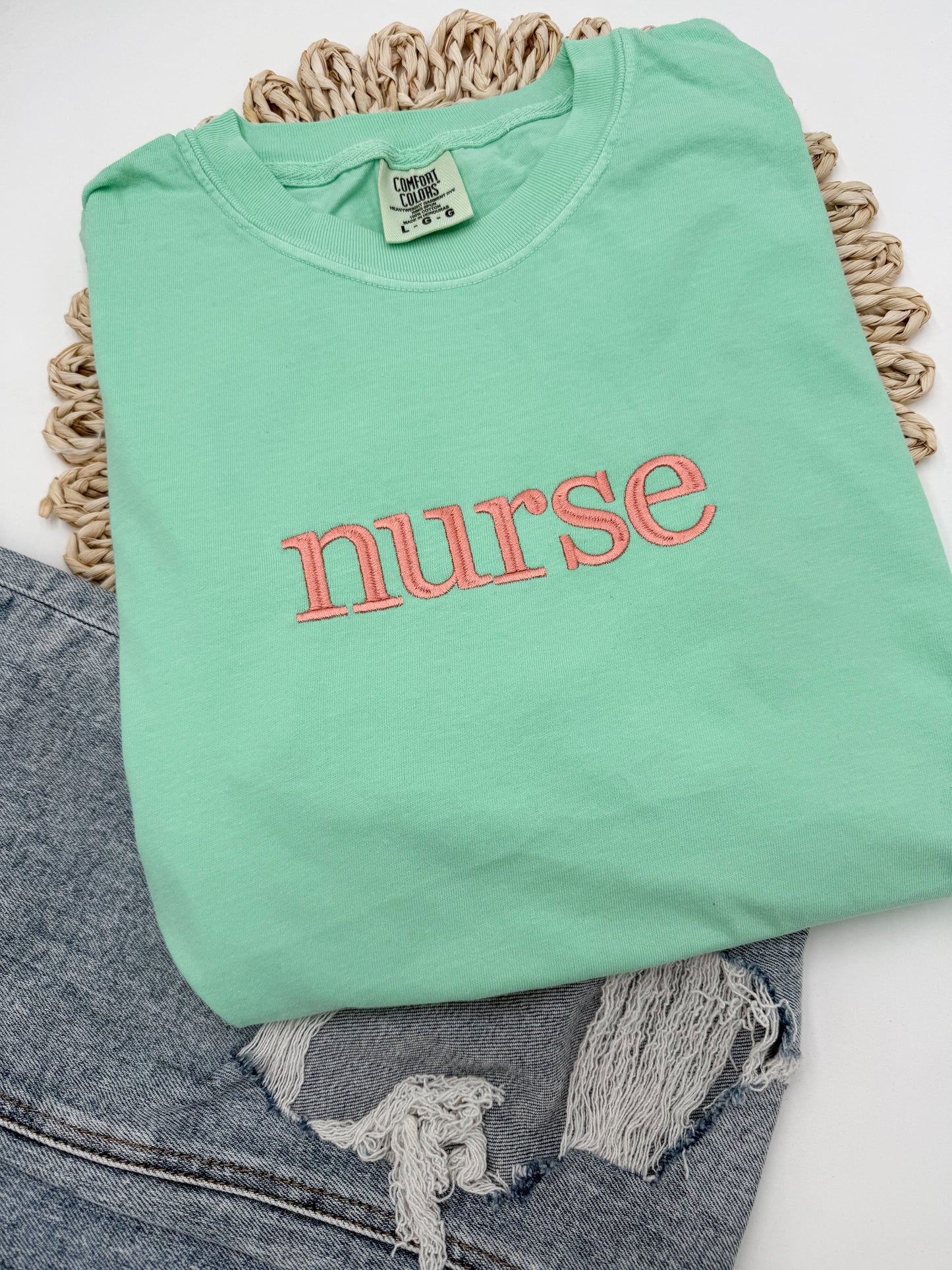 Custom Embroidered Saying/Name Comfort Colors Tee