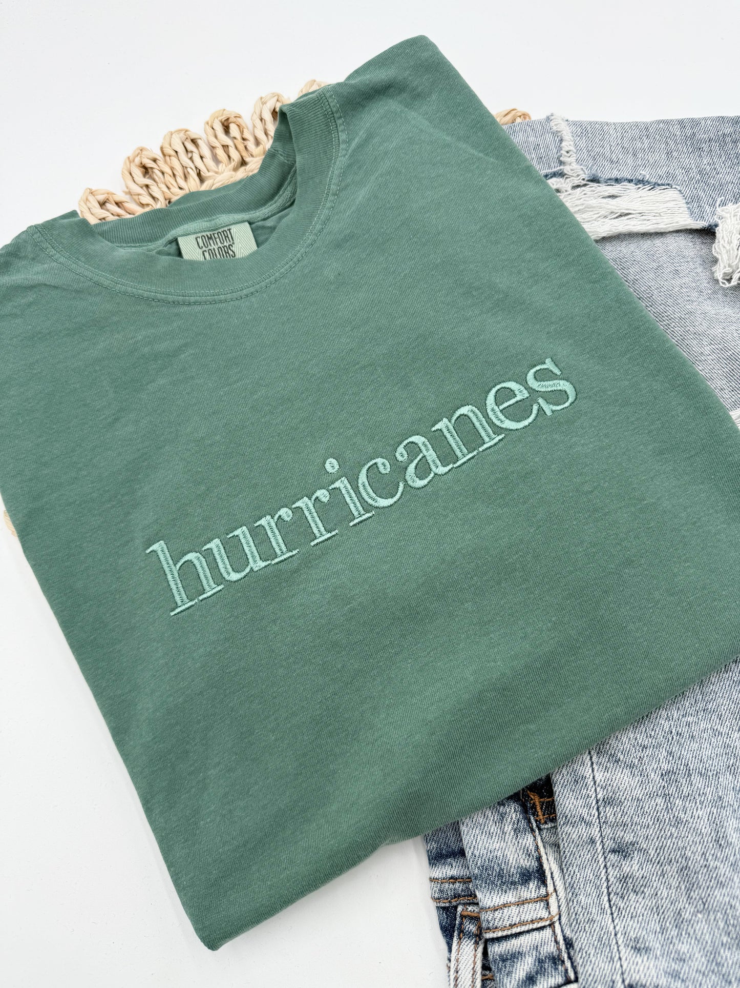 Hurricanes monochromatic Embroidered Comfort Colors Tee