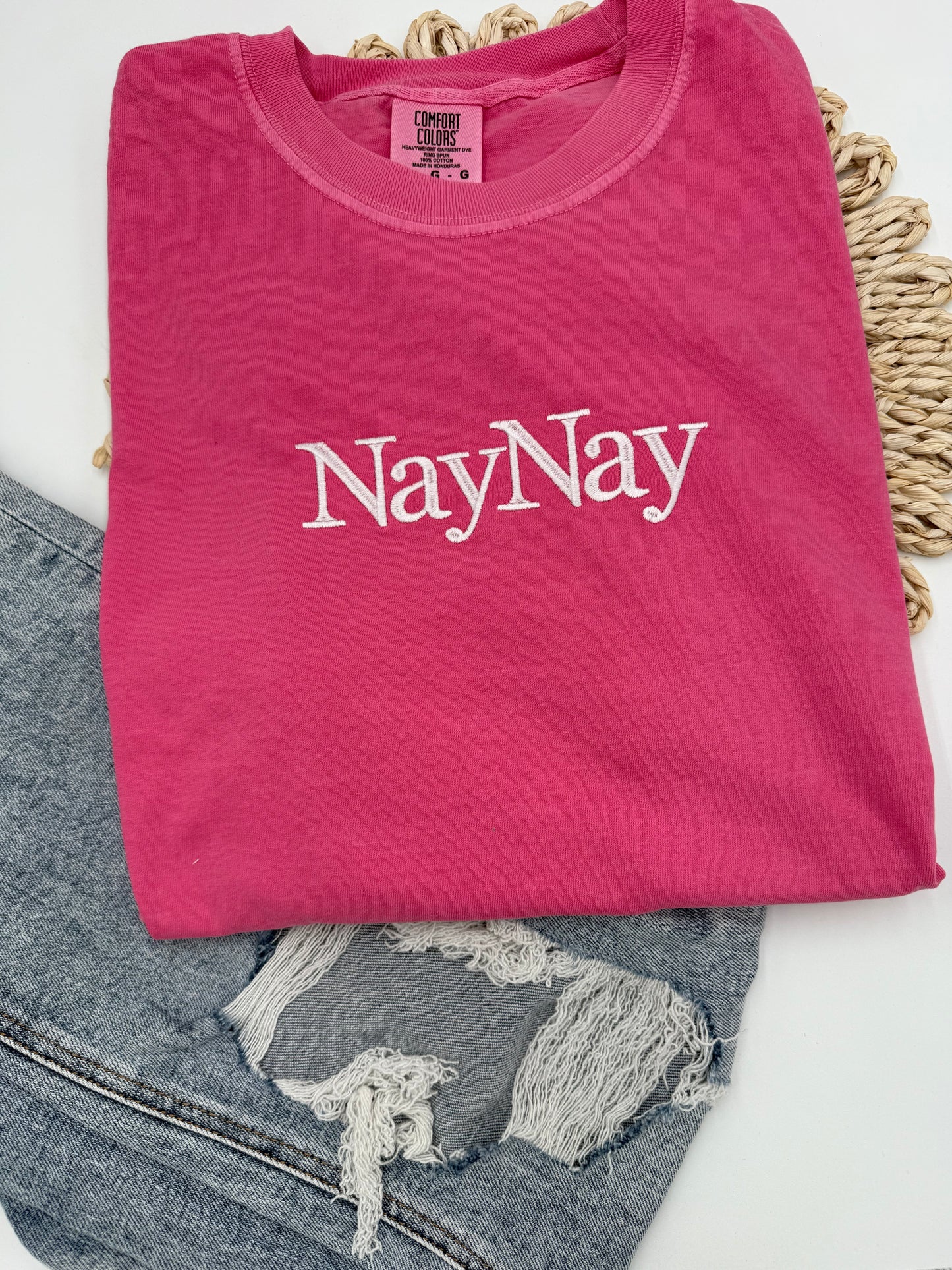 Custom Embroidered Saying/Name Comfort Colors Tee