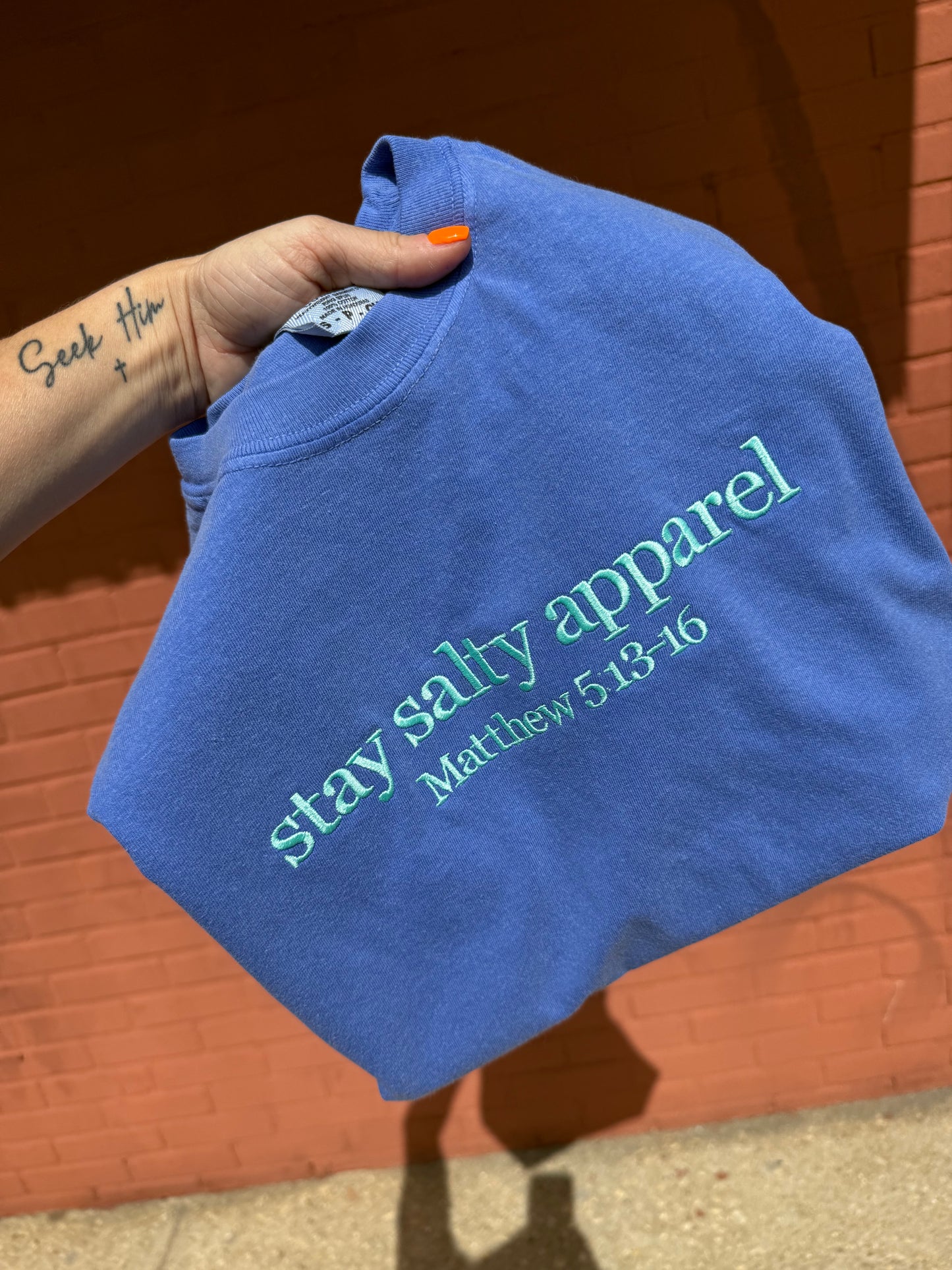 Custom Embroidered Saying/Name Comfort Colors Tee