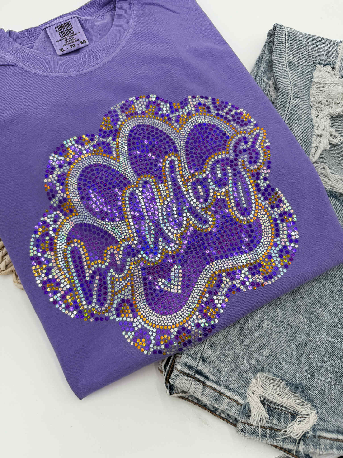 Bulldogs Purple Spangles Tee