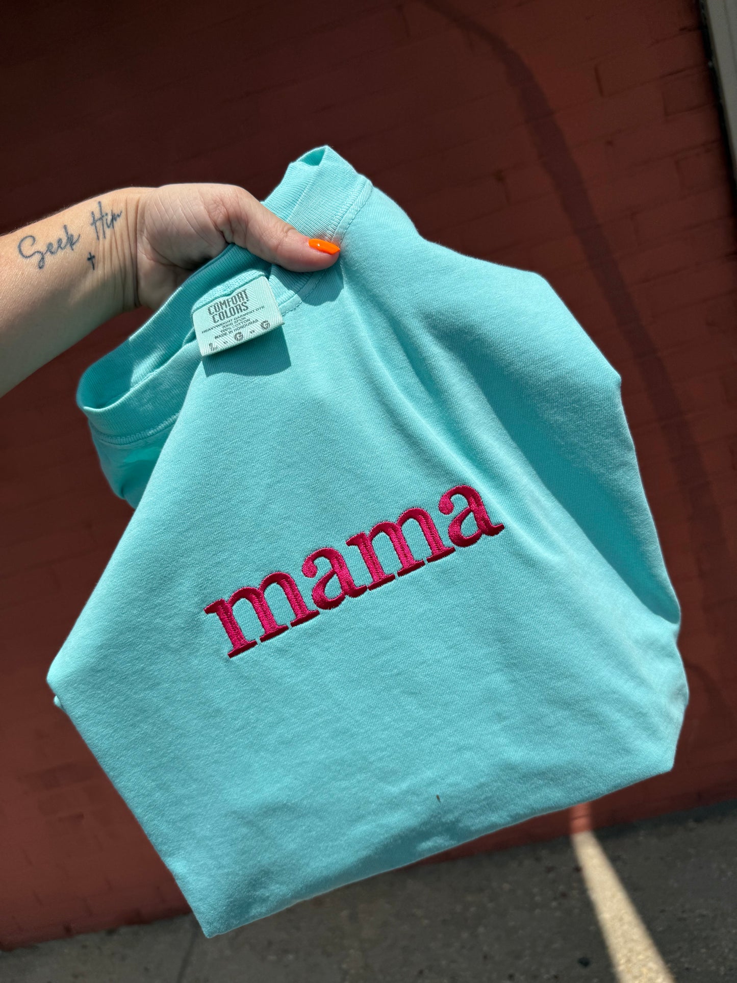Custom Embroidered Saying/Name Comfort Colors Tee