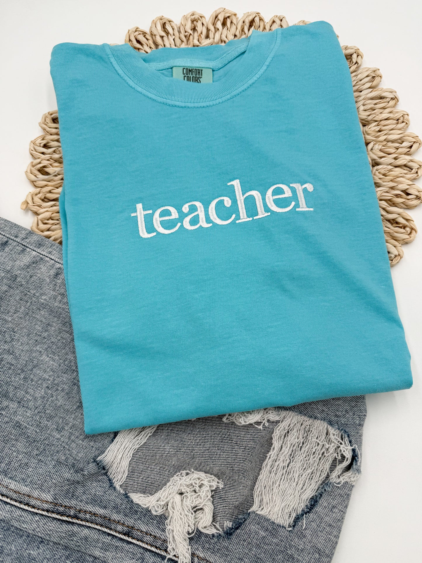 Custom Embroidered Saying/Name Comfort Colors Tee