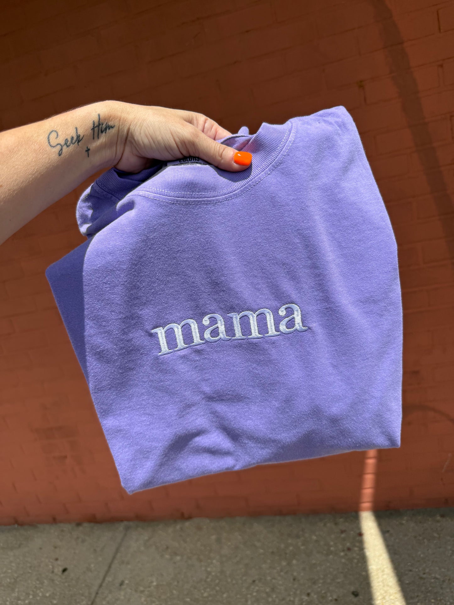 Custom Embroidered Saying/Name Comfort Colors Tee