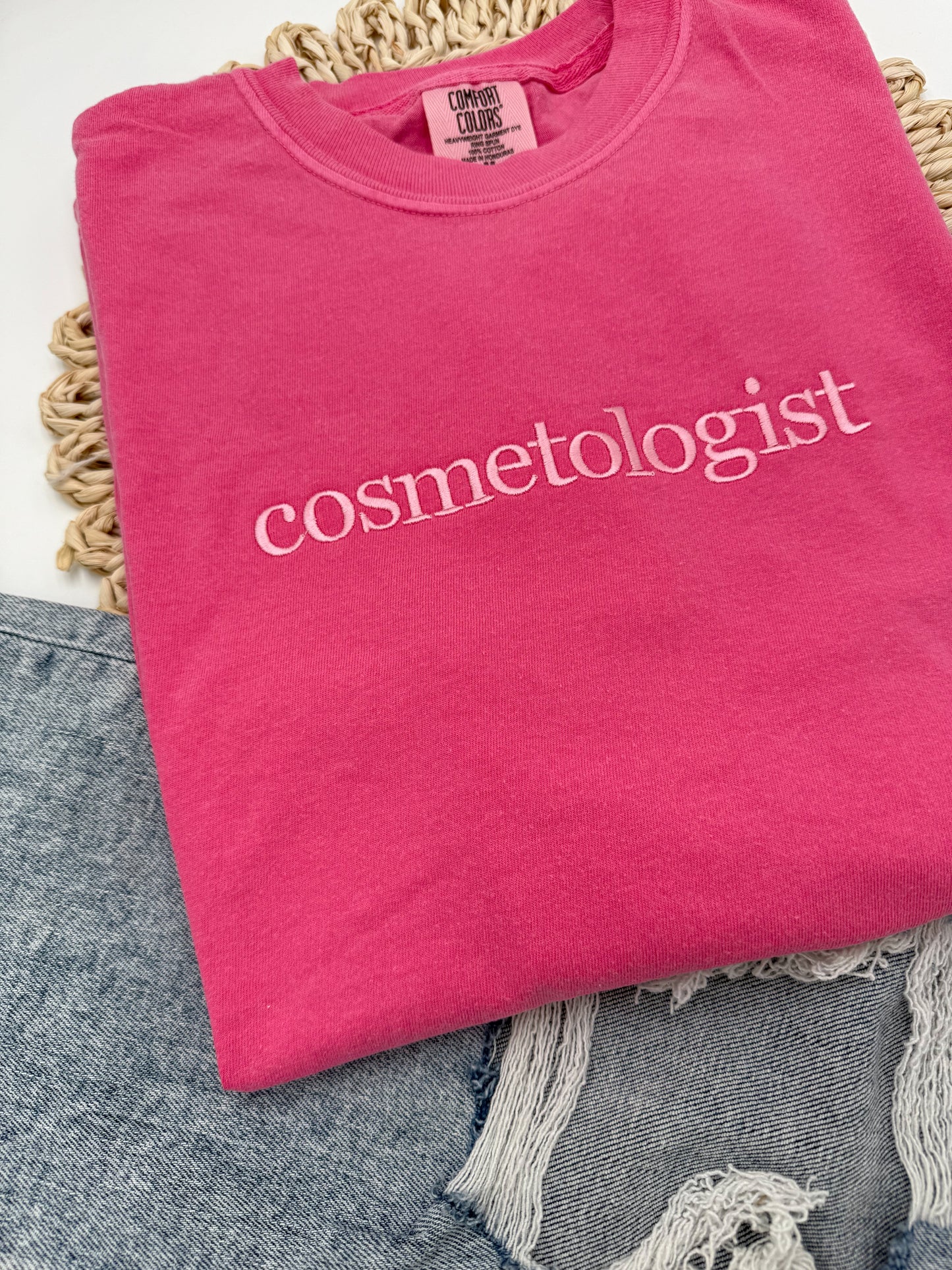 Custom Embroidered Saying/Name Comfort Colors Tee