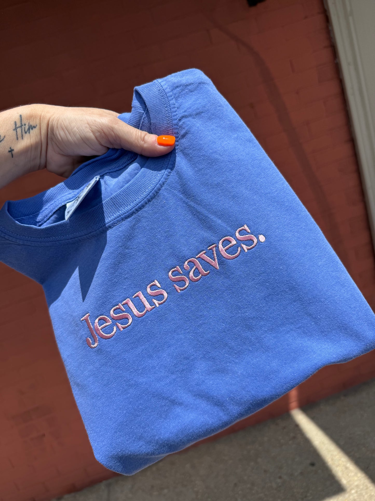 Custom Embroidered Saying/Name Comfort Colors Tee