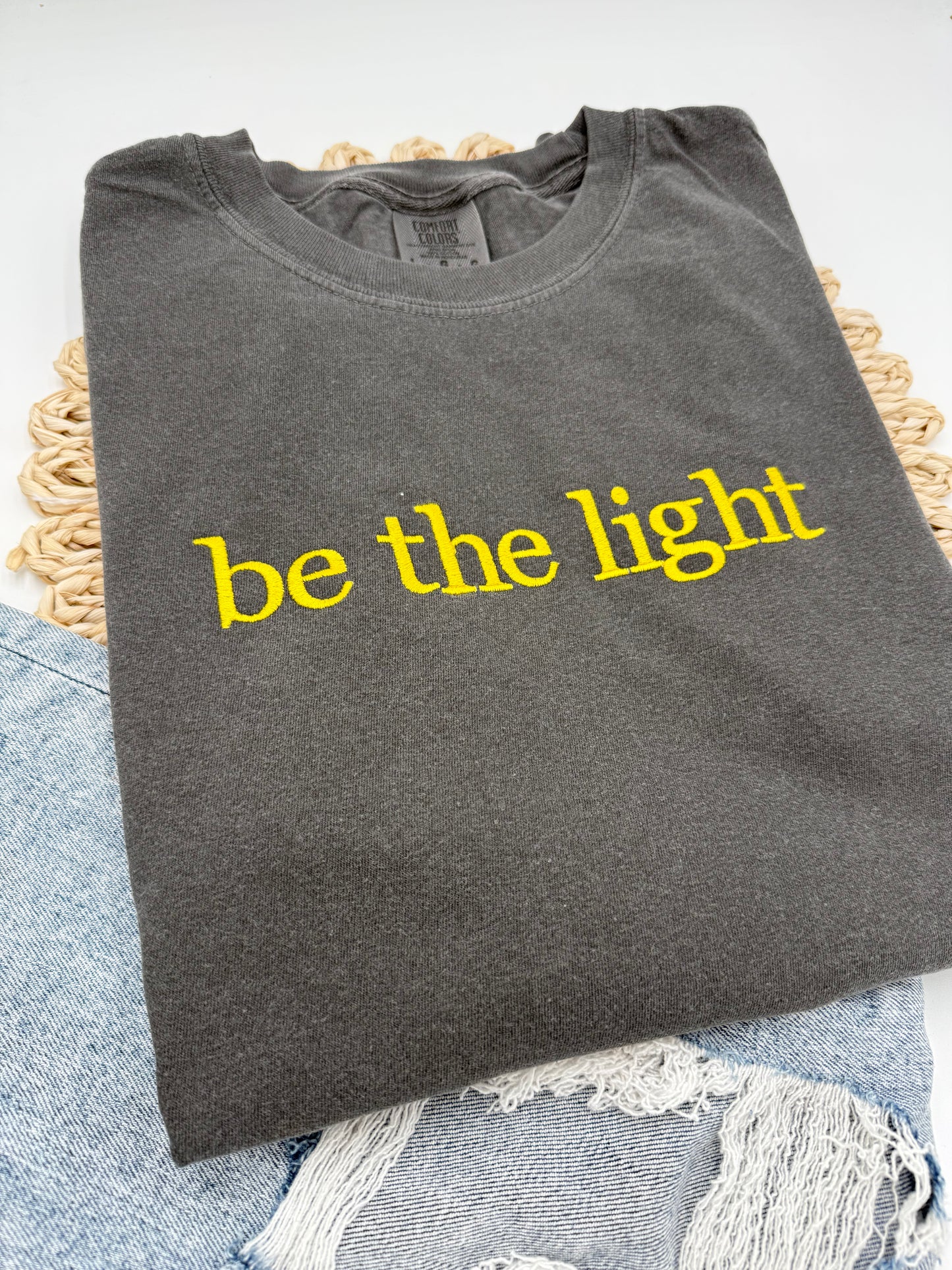 Custom Embroidered Saying/Name Comfort Colors Tee