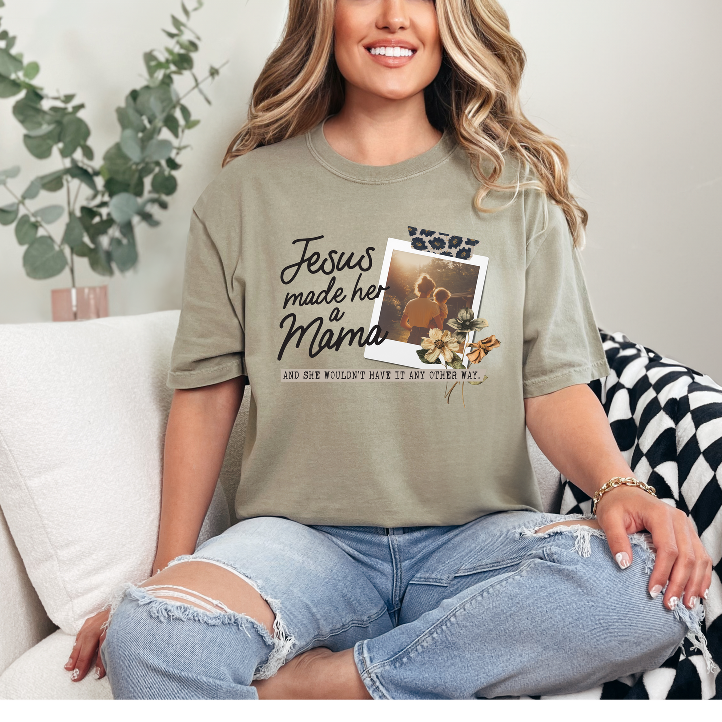 Jesus Made Her a Mama Custom picture tee