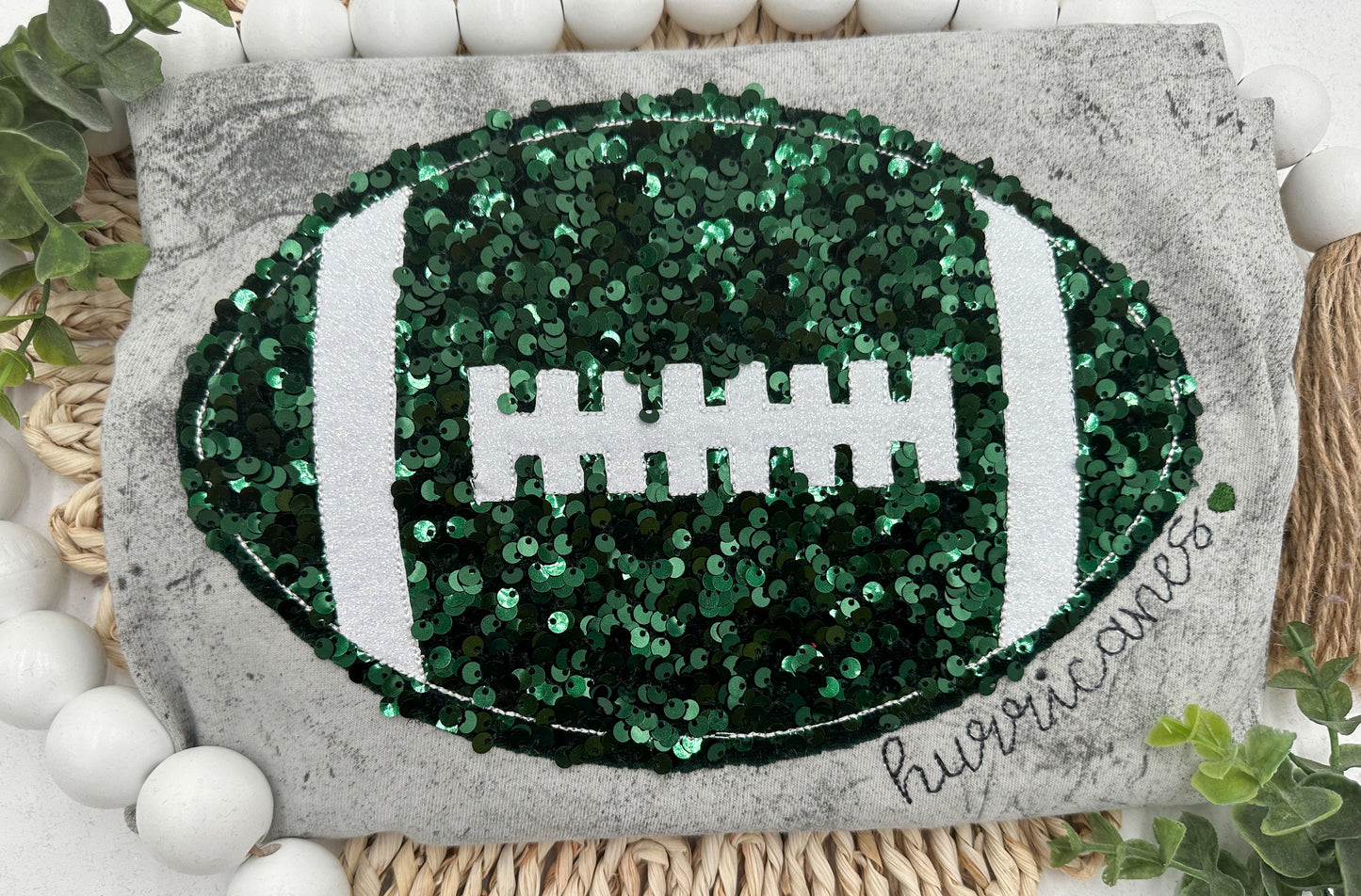 Sequin Football team tee
