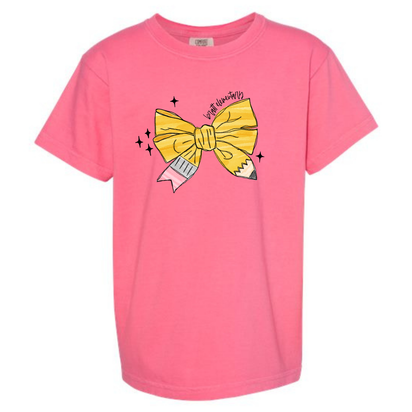 Pencil Bow Tee Bratt Elementary