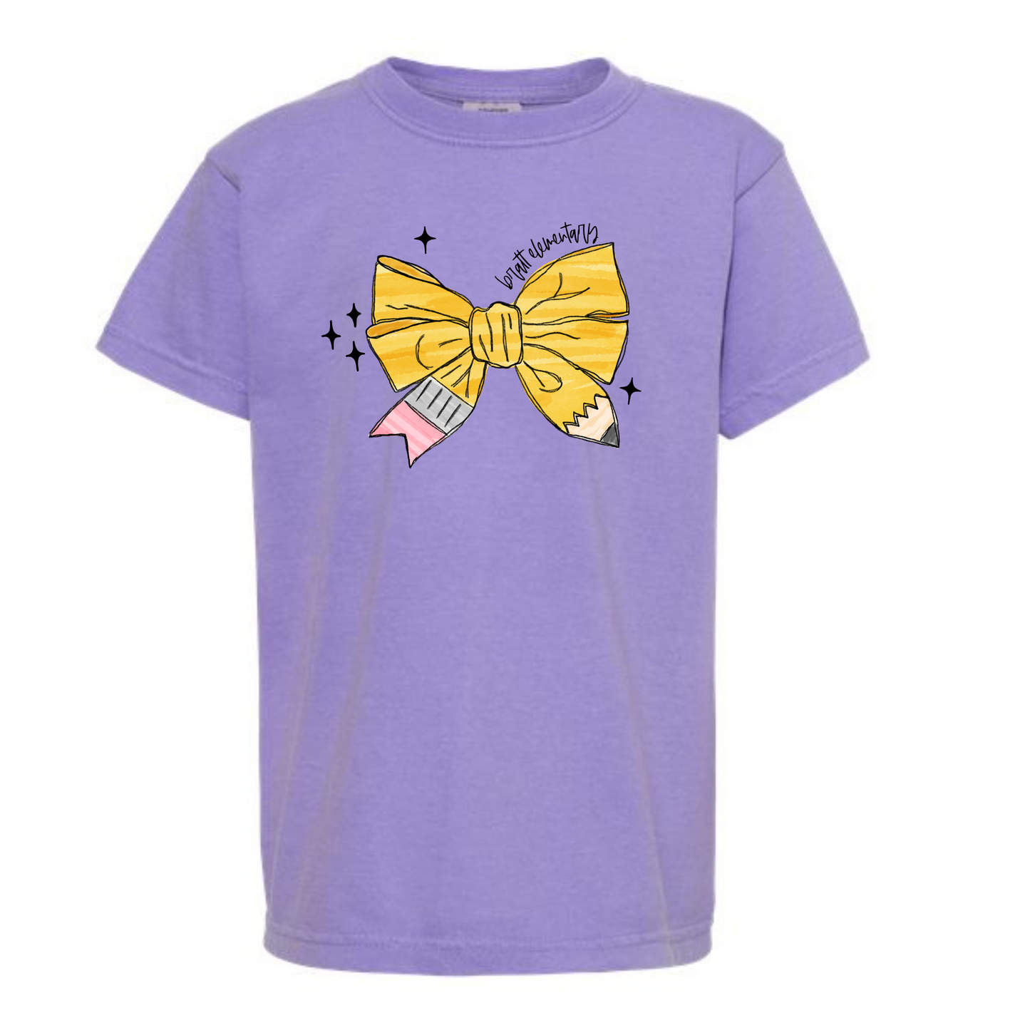 Pencil Bow Tee Bratt Elementary