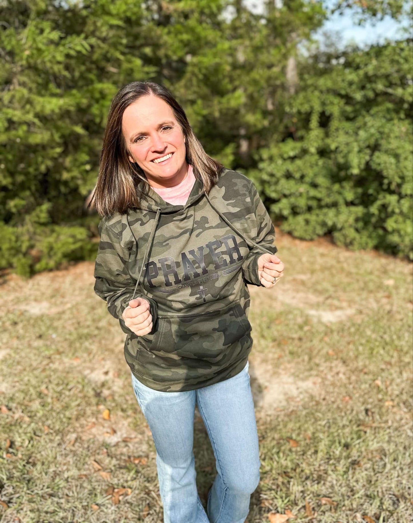 Camo Prayer Changes Things Hoodie