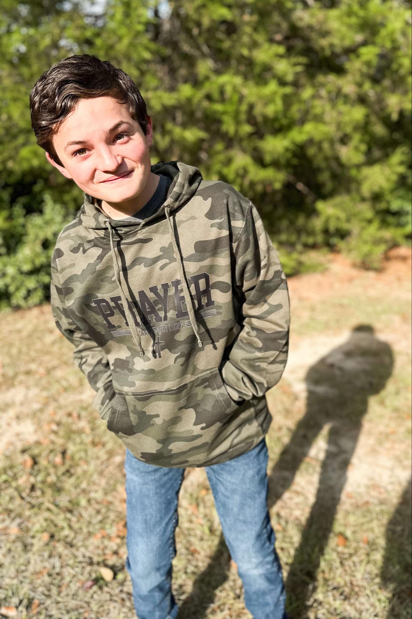 Camo Prayer Changes Things Hoodie