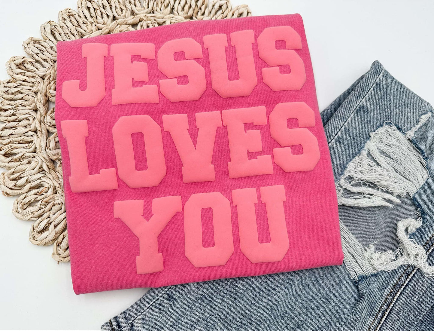 Jesus Loves You Comfort Colors Puff Tee
