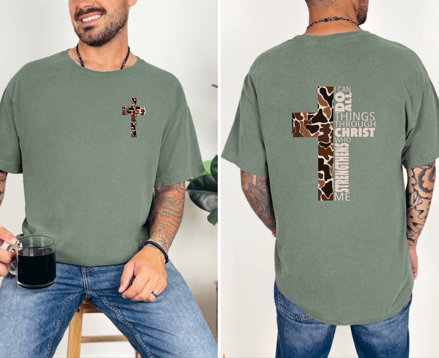 I Can Do All Things Through Christ Camo Cross