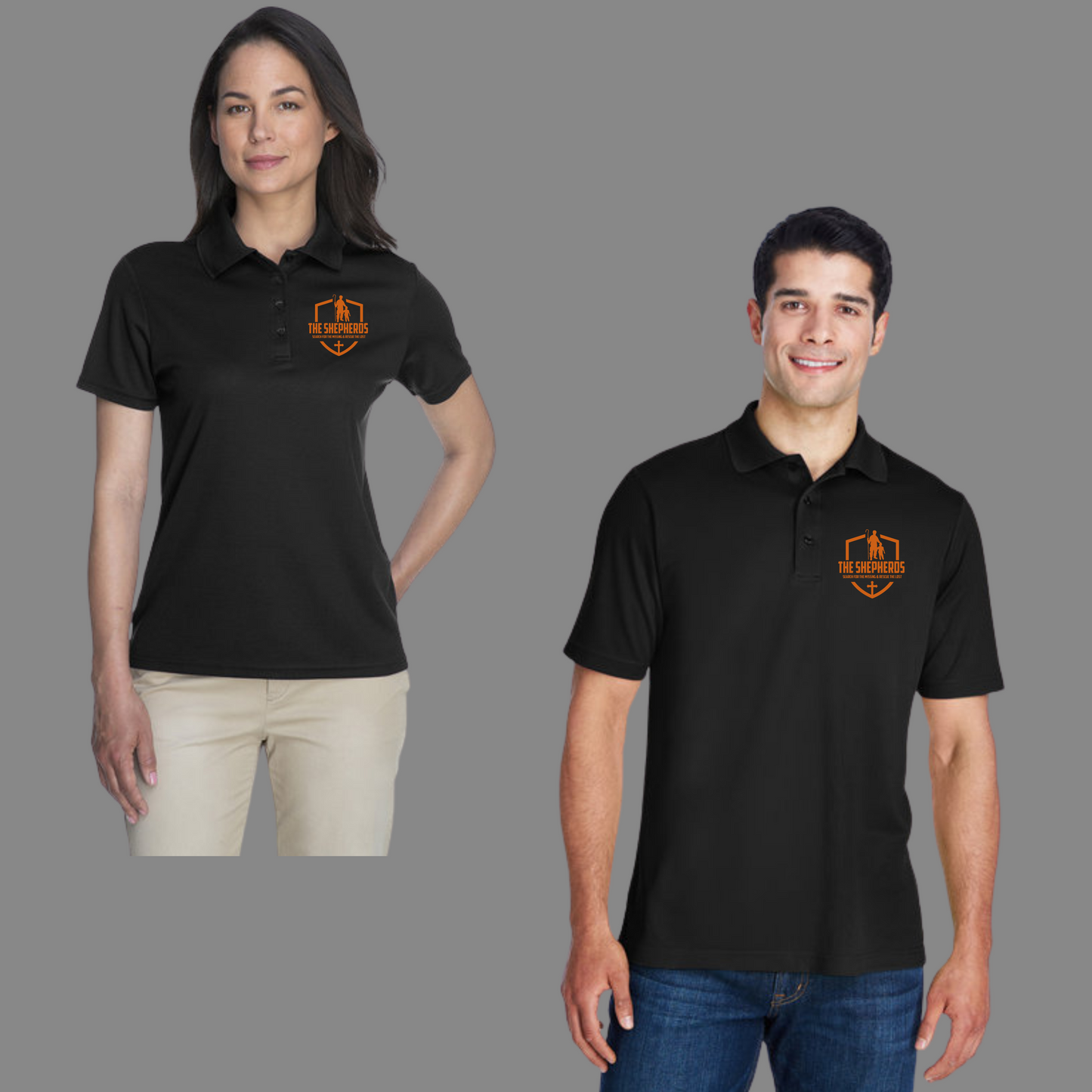 The Shepherds Black Embroidered Polo