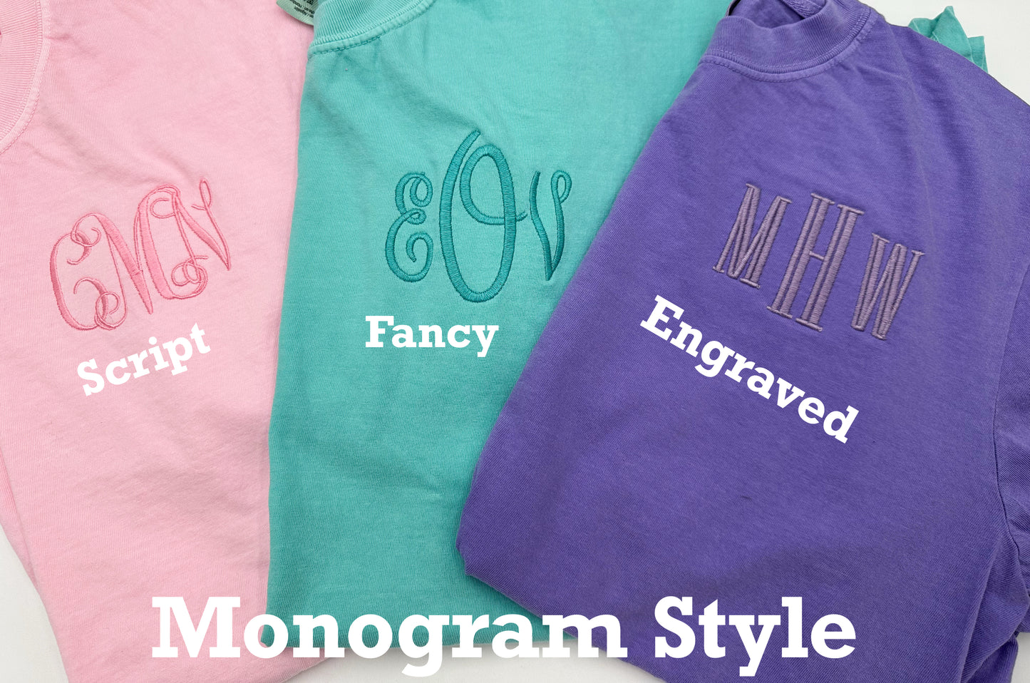 Spring/Summer Embroidered Monogram Tees
