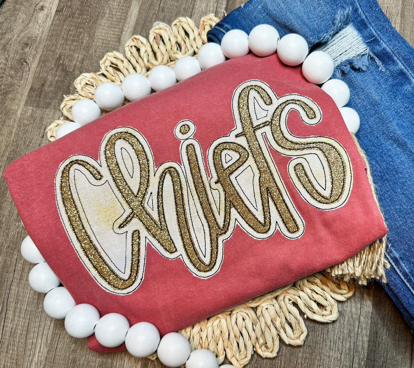 Custom Team Name Double Stack embroidery