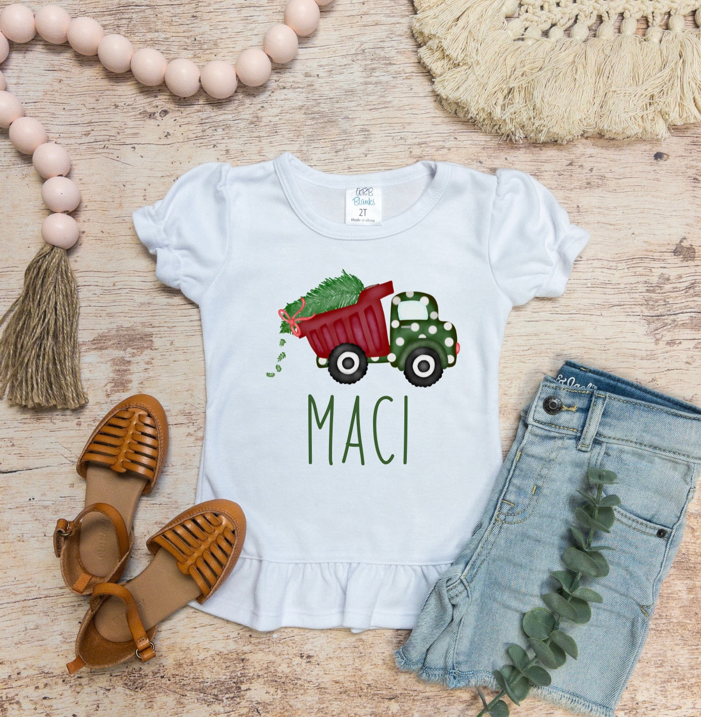 Dump Truck Christmas Girl