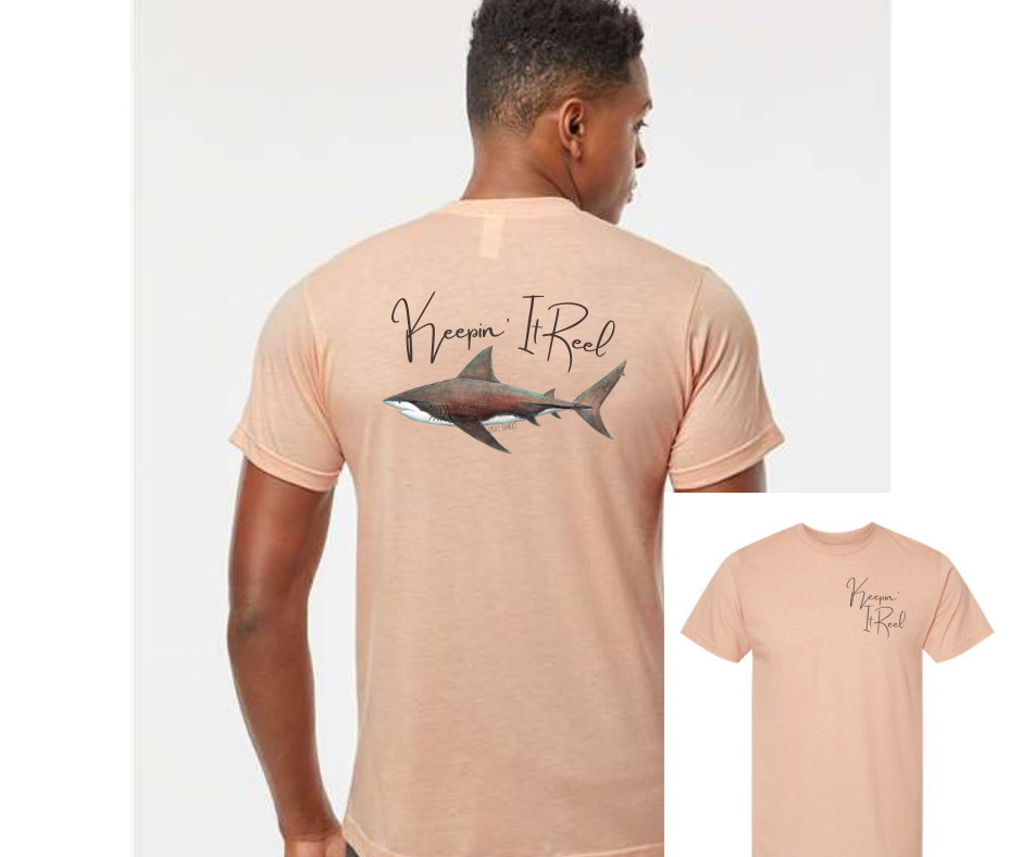 Bull Shark Peach tee