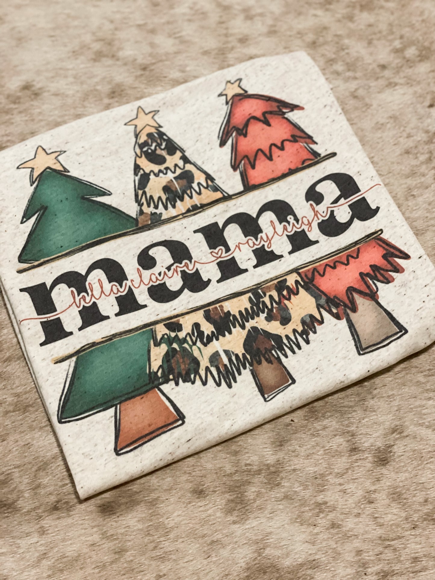 Mama Christmas Trees tee