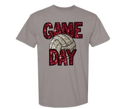 Volleyball Faux Sequin Game Day