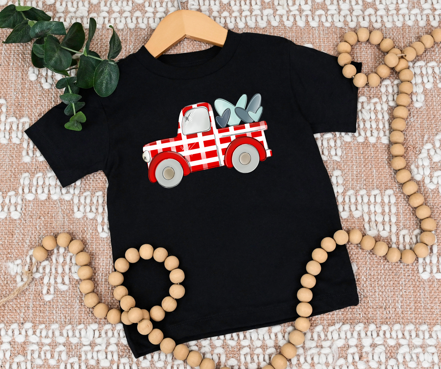 Plaid Truck with hearts