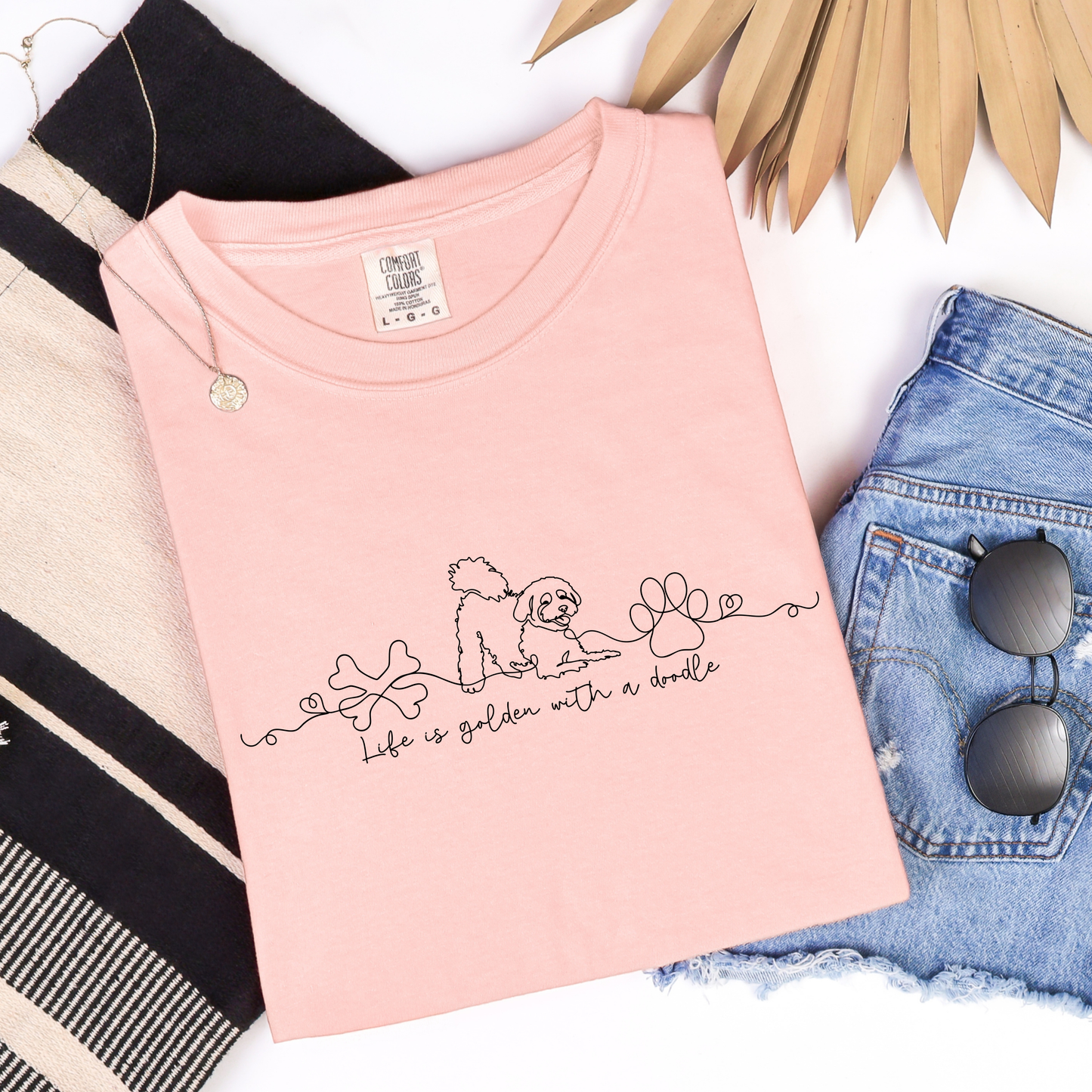 Life is golden with a doodle Comfort Colors tee