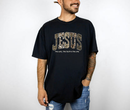 Jesus The Way the Truth the Life Camo Tee