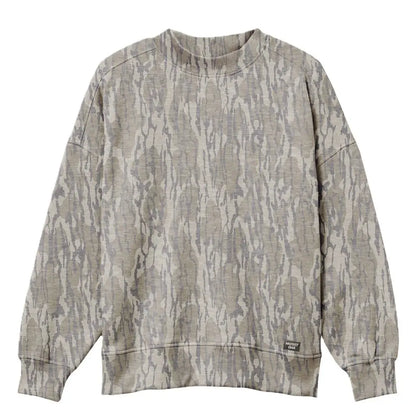 AUTHENTIC Mossy Oak Bottomland Camo Mockneck Sweatshirt- PREORDER- Ships in November
